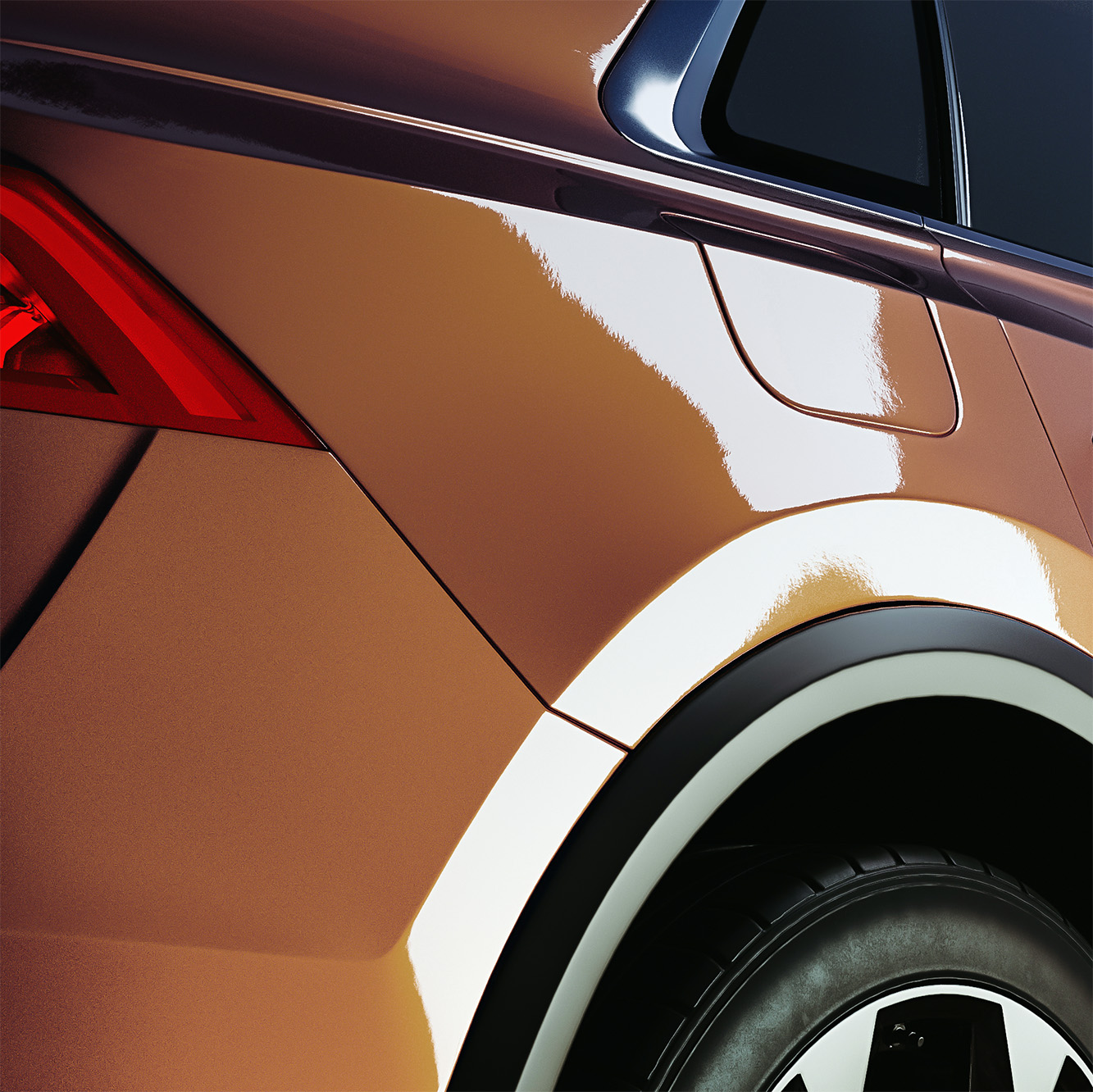 orangenes auto detailaufnahme als beispiel für folien für automobilindustrie von dunmore