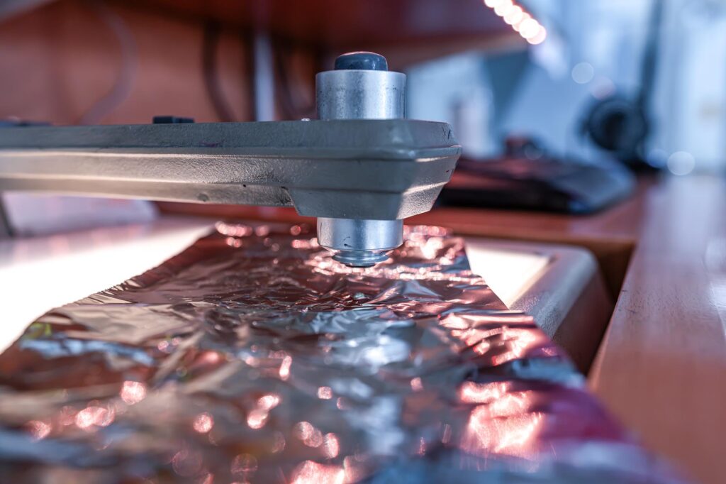 nahaufnahme einer folie metallisierung bei dunmore europe